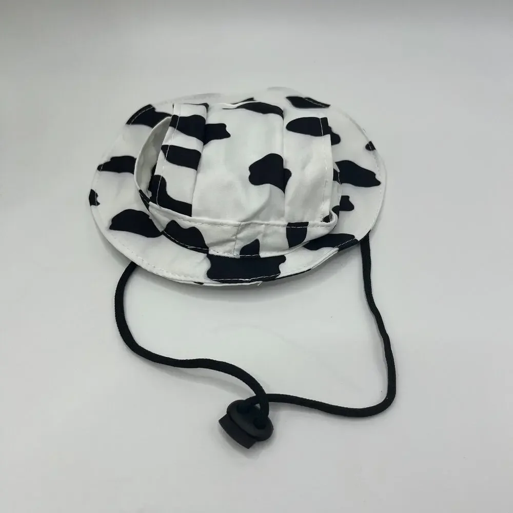 3-in-1 Kitten Set: Space Backpack, Cow Print Pet Hat & Accordion Cat Scratcher